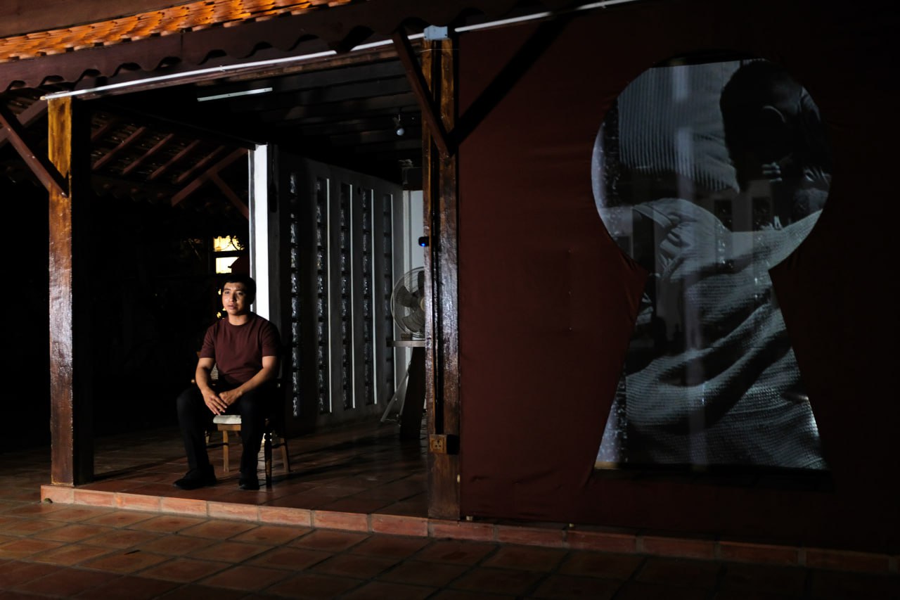 Performer with projection